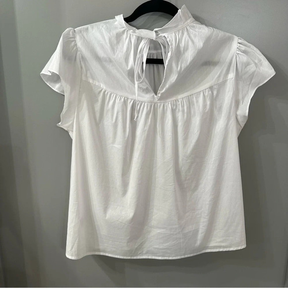 Secular Top High Neck Victorian Blouse Ruffles Tie Back Size Large - Picture 3 of 4